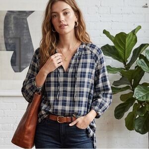 Madewell Camille plaid top M
